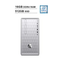 HP 2019 Pavilion 590 Desktop (Intel Quad Core i3-8100 3.6 GHz, 16GB RAM, 512GB SSD, Intel UHD Graphics 630, Bluetooth, HDMI, DVD, Windows 10 Home) (Renewed)