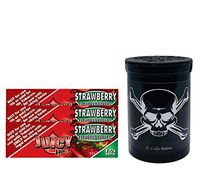 Herb Airtight Container Fresh Kettle with Juicy Jay's Strawberry 1.25 Flavored Hemp Rolling Papers 3 Count DC Crafts Nation- Jolly Roger