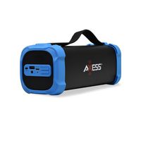 AXESS SPBT1073 Portable Indoor/Outdoor Bluetooth Media Speaker with Built-In 3.5mm Line-In Jack Rechargeable Battery and Subwoofer Blue