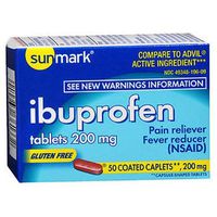 Sunmark Ibuprofen 200 mg Coated Caplets - 50 ct, Pack of 4