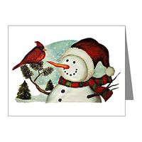 Note Card Christmas Frosty Snowman Cardinal