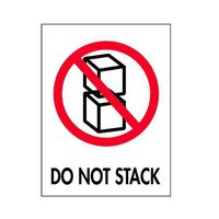 TapeCase Shipping Packing Labels"Do Not Stack", Red/White/Black - 500 per Pack (1 Pack)