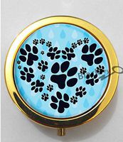 BlackKey Dog Paw Black Color 3-Compartment Decorative Pocket Gift Box Case Organizer for Pill, Color 2 -184