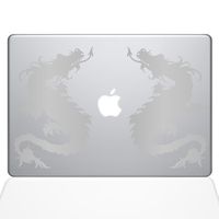The Decal Guru Double Dragon MacBook Decal Vinyl Sticker - 13" MacBook Air - Silver (1055-MAC-13A-S)