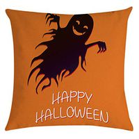 Bosji (17.72" x 17.72") Throw Pillowcase,Halloween Theme Decoration Bat Pumpkin Pillow Case Holiday Home Decor Polyester Printed Zipper Sofa Pillow Covers
