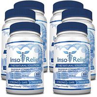 InsoRelief - The #1 Choice for Combating Insomnia - 100% Natural and Non-Habit Forming - with Valerian, Hops, Melatonin, L-ornithine - Improves Sleep Quality - 100% Money Back - 6 Bottles Supply