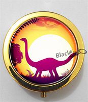 BlackKey Dinosaur Silhouette 3-Compartment Decorative Pocket Gift Box Case Organizer for Pill, Color 2 -2280