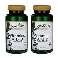 Swanson Vitamin A & D 500 Sgels 2 Bottles (2 Pack)