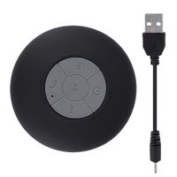 Pasamer Outdoor Portable Mini Waterproof Wireless Bluetooth Music Speaker with Suction Cup Black White(01)