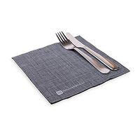 Paper Dinner Napkins, 2 Ply Napkins, Disposable Dinner Napkins - Black with White Threads - 16" x 16" - Luxnap Micropoint - 1800ct Box - Restaurantware