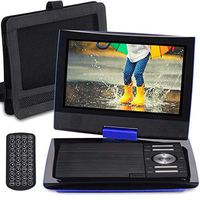 SUNPIN 11" Portable DVD Player for Car and Kids with 9.5 inch HD Swivel Screen, 5 Hour Rechargeable Battery, Dual Earphone Jack, Supports SD Card/USB/CD/DVD, with Extra Headrest Mount Case (Blue)