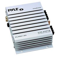 Pyle Hydra Marine Amplifier - Upgraded Elite Series 240 Watt 4 Channel Audio Amplifier - Waterproof, 4-8 Ohm Impendance, GAIN Level Controls, RCA Stereo Input & LED Indicator (PLMRA120)