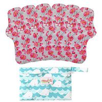 7Pcs Set Menstrual Pads Reusable Washable Microfiber Bamboo Layer Heavy Flow 13 inch Sanitay Pads with 1 Cloth Mini Wet Bag(WSD46)