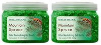 SMELLS BEGONE Odor Eliminator Gel Beads - Air Freshener with Essential Oils - Eliminates Odors in Pet Areas, Bathrooms, Boats, RVs and Cars - Non-Toxic - 12 Ounce (Mountain Spruce Scent - 2 Pack)
