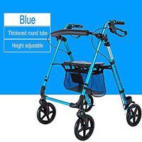 Walking Frame, Auxiliary Walker Four Wheels Rollator Elderly Trolley Shopping Cart with Seat,Blue