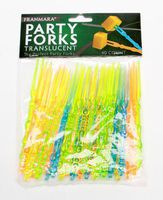 2-Pack Franmara Translucent Party Forks - Mixed Colors Bar Party Forks 40 Count