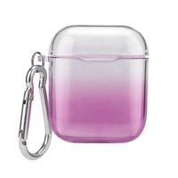 Eve.Ruan Gradient Color Marble Pattern TPU Case, Anti-Lost Protective Cover Skin Case for AirPods 1/2, Shock Absorbing Design & Charging Hole & A Locking Carabiner, Suit for Running (Purple)