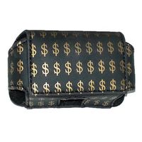 Insulin Pump Carrying Case/Pouch with Belt Clip/Belt Loops with Unique Designs (Large: L3.95" X W2.25" X D0.75") (Dollar Signs)