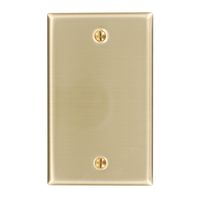 Leviton 81014 1-Gang No Device Blank Wallplate, Standard Size, Box Mount, Brass