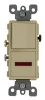 Leviton 5626-I 15 Amp, 120 Volt, Decora Single-Pole / Neon Pilot AC Combination Switch, Commercial Grade, Grounding, Ivory