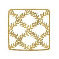 Caspari Acanthus Trellis Square Paper Salad & Dessert Plates in Ivory, 8 Per Package