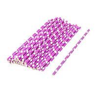 uxcell Paper Dots Pattern Household Drinking Coffee Juice Tea Disposable Straws 50 Pcs Purple
