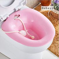 HSHSYP Sitz Baths Install on Toilet for Hemorrhoids Patients with Flush Hose for Pregnant Women Hemorrhoids Patients on The Toilet Hip Bath tub & Flusher (Pink)