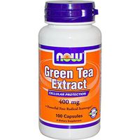 NOW Foods Green Tea Extract 400 mg, 100 Gelatin Capsules (Pack of 12)