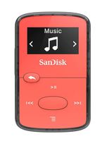 SanDisk 8GB Clip Jam MP3 Player, Red - microSD card slot and FM Radio - SDMX26-008G-G46R
