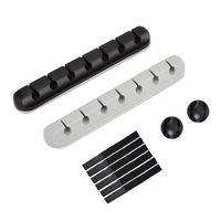 [10 Pack] aceyoon Cable Organizer TV Cord Organization Silicone with 7 Slots Cord Management Clips USB Wire Fastening Wrap Straps in 3 Kinds for Phone Charger, Computer, Powerline Wire Holder