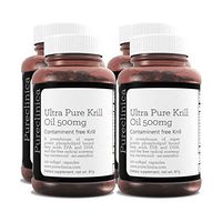 Ultra Pure Aker Krill Oil 500mg x 480 Capsules (4 Bottles) - sourced in The unpolluted Waters of Antarctic Providing a Rich Supply of Astaxanthin, Omega 3, and Vitamin D. SKU: KRI500x4