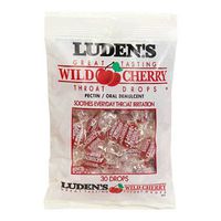 Luden's Throat Drops, Wild Cherry, 12 Bags of 30 drops