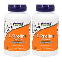Now Foods L-Proline 500mg, Veg-Capsules, 120-Count (Pack of 2)