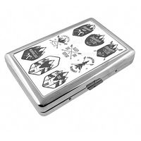 Vintage Retro Skiing Ski's Skier S40 Silver Cigarette Case Metal Wallet Id Holder 4" X 2.75" RFID Protection