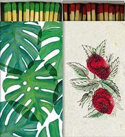Decorative Matches Monstera Leaf and Unchanging Friendship Match Boxes with Long Kitchen Matches Great for Lighting Candles, Grills, Fireplaces and More | Set of 2 Large Match Boxes