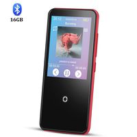 AGPTEK 16GB Bluetooth MP3 Player with 2.4 Inch HD Touch Screen, Lossless Music Player Support FM Radio Voice Recording, C10 Red