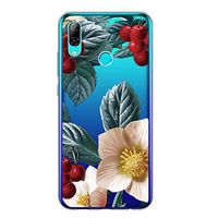 Cover Compatible with Huawei P Smart 2019 case,Transparent Flower Cover Ultra-Slim Flexible Silicone Crystal Phone case Thin fit Shell Shock-Absorption Protective Cover Anti-Shock Bumper case (1)