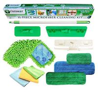 Fibermop 11 Piece Microfiber Perfect Cleaning KIT for Any Type of Floor with Reusable Washable Pads