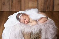 Tmrow Newborn Baby Photography Props Angel Wings and Hair Band Cute Photo Accessory