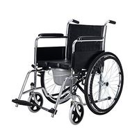 ChenCheng Wheelchair, Steel Tube Elderly Disabled Manual Wheelchair with Seat, Light Folding Portable Travel Medical Supplies (Color : B)