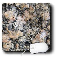 3dRose 8 x 8 x 0.25 Inches Mouse Pad, Photo of Black White N Beige Granite Print (mp_100505_1)