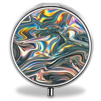 IMLONE Pill Organizer, Customized Tie Dye Pill Boxes with 3 Components for Purse