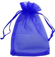 Allgala 100 Count Orangza Gift Party Favor Bags with Drawstring-4x6 Inch-Blue-PF53106