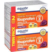 Equate - Junior Strength Ibuprofen 100 mg, Grape Flavor, 48 Chewable Tablets (Compare to Motrin)