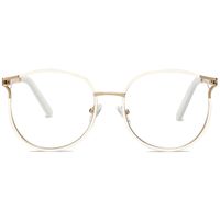 SOJOS Blue Light Blocking Glasses Round Eyeglasses Frame Anti Blue Ray Computer Game Glasses SJ5042 with White Frame/Anti-Blue Light Lens