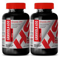 Soursop Leaves 650 - Pure GRAVIOLA Leaf Powder 650 MG - Support Skin Health (2 Bottles)