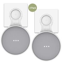 MTSmart Outlet Wall Mount Holder for Google Home Mini, Strongest Protecting Speaker Stand Hanger, Space-Saving Accessories for Google Mini Voice Assistant (White - 2 Pack)