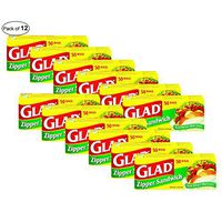 Glad Sandwich Zipper Bags (50 Bags) (Pack of 12)