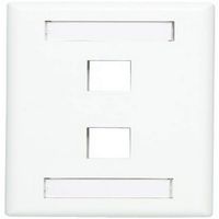 Versatap Faceplate With I.D. Windows, Flame Retardant Plastic, White, Single Gang, 2 Ports