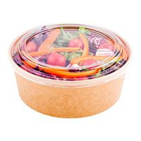 Clear Plastic Lid for 44 oz Bio Salad Container - Disposable - 200ct Box - Restaurantware